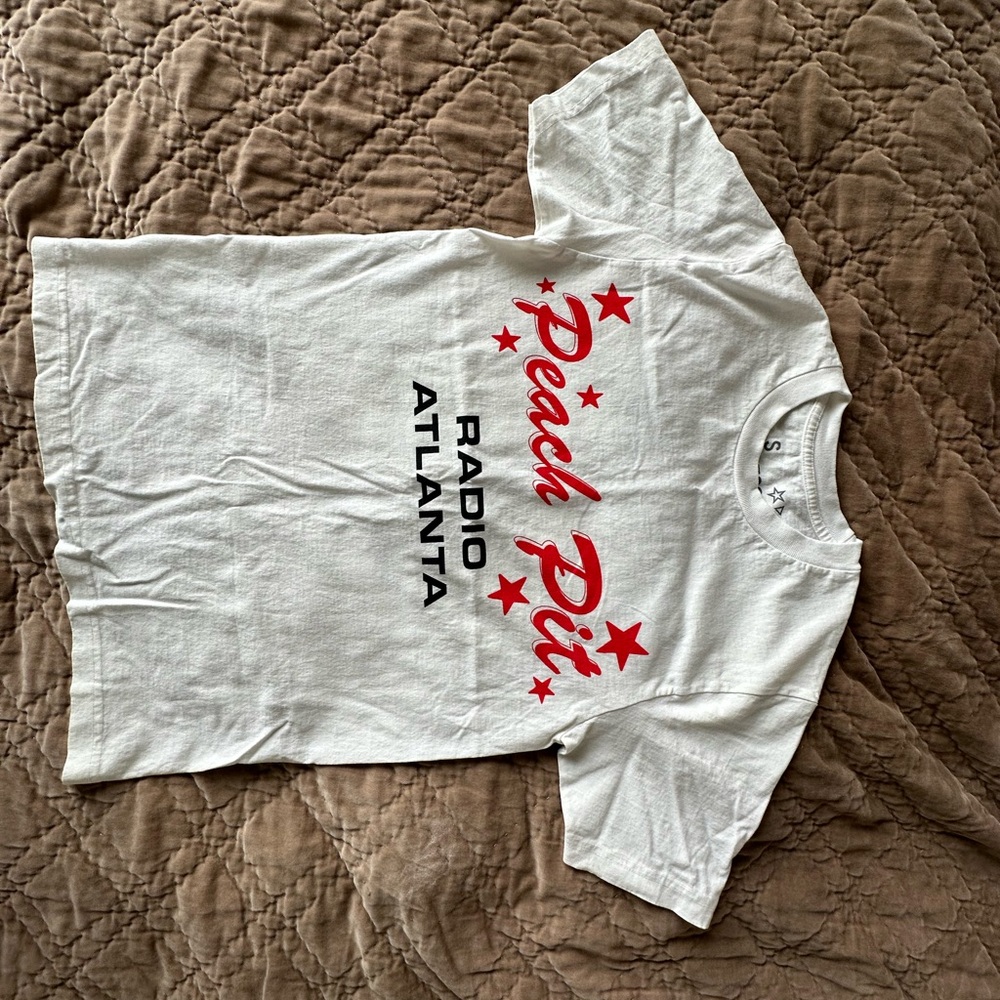 Peach Pit White Graphic Tee